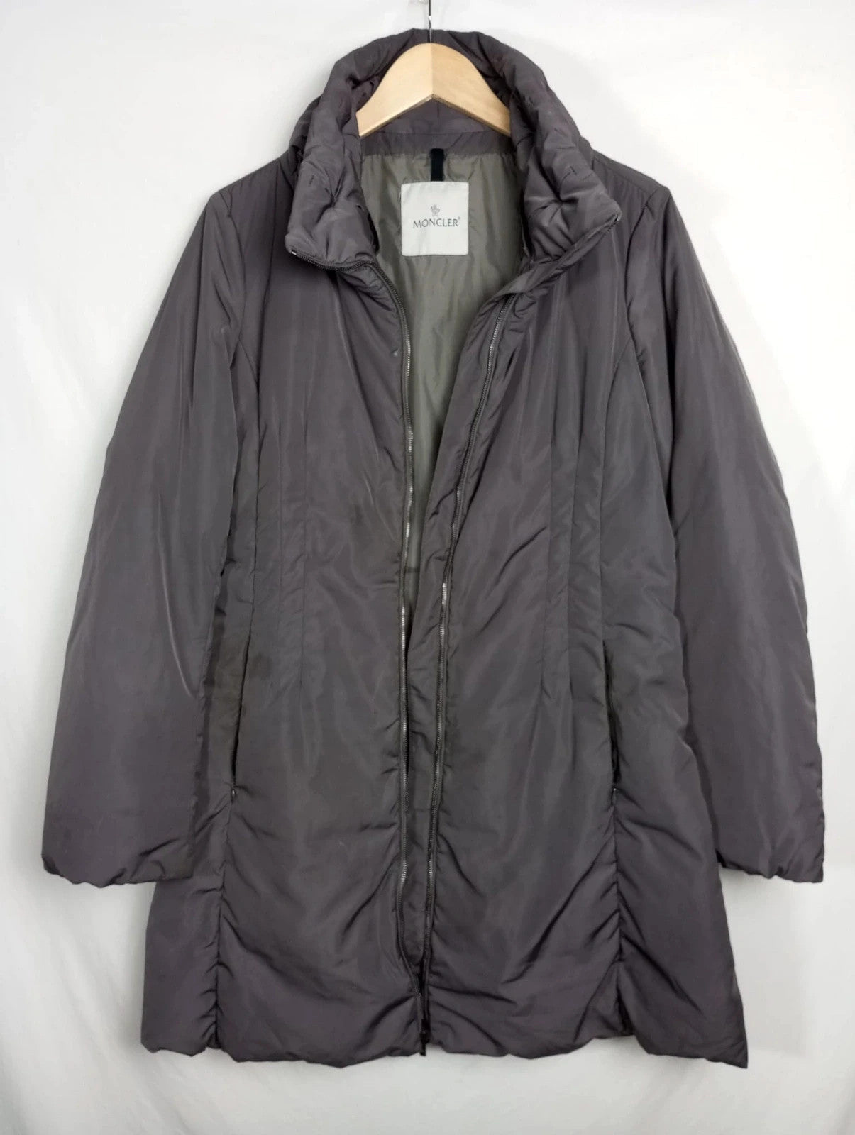 abrigo malva largo moncler talla m