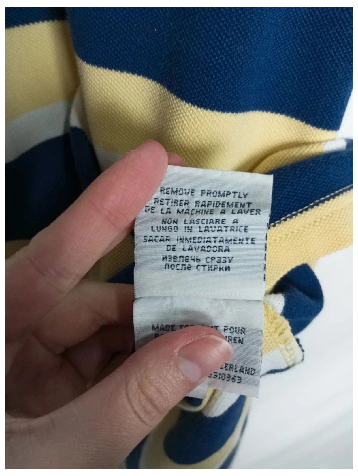 polo by ralph Lauren, rayas amarillo talla L
100% algodón