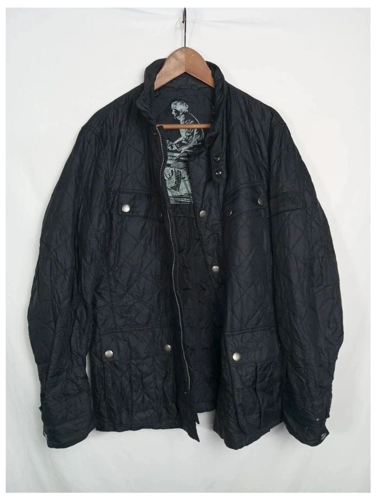 Chaqueta Barbour negra talla XL. Modelo Ariel moto