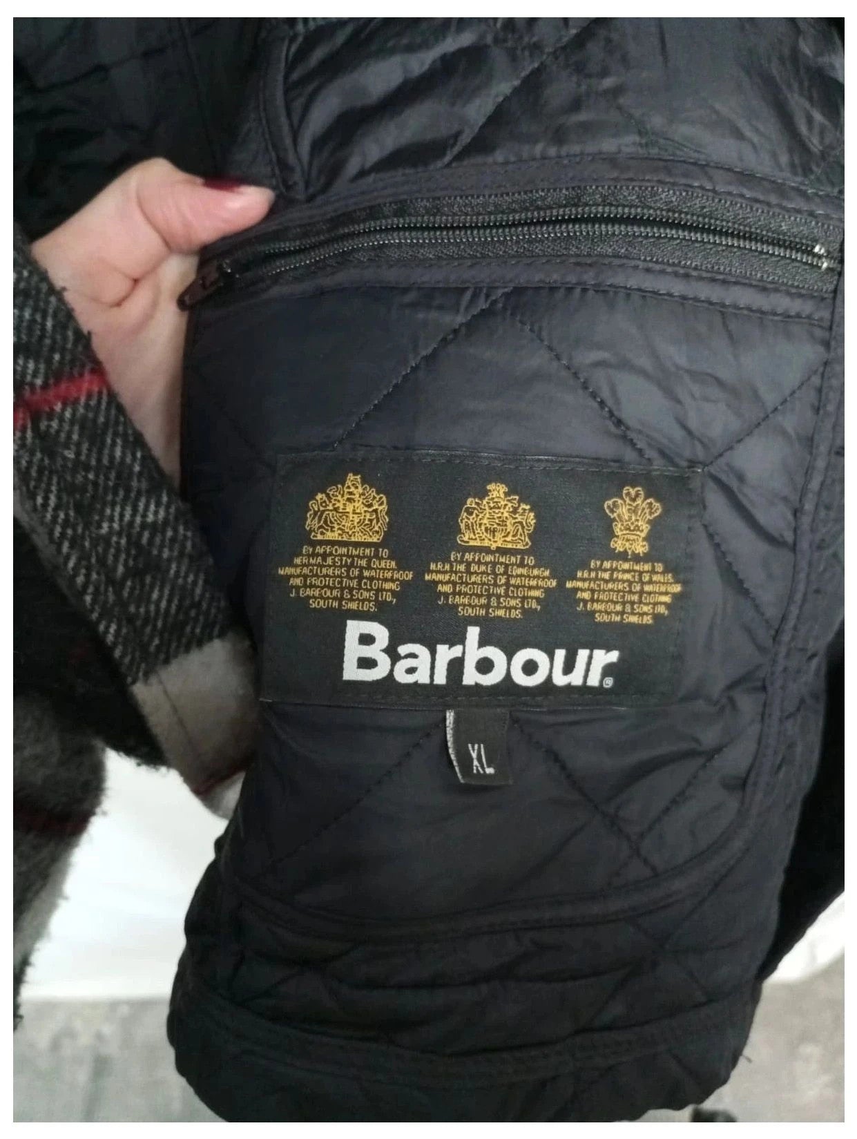 Chaqueta Barbour negra talla XL. Modelo Ariel moto
