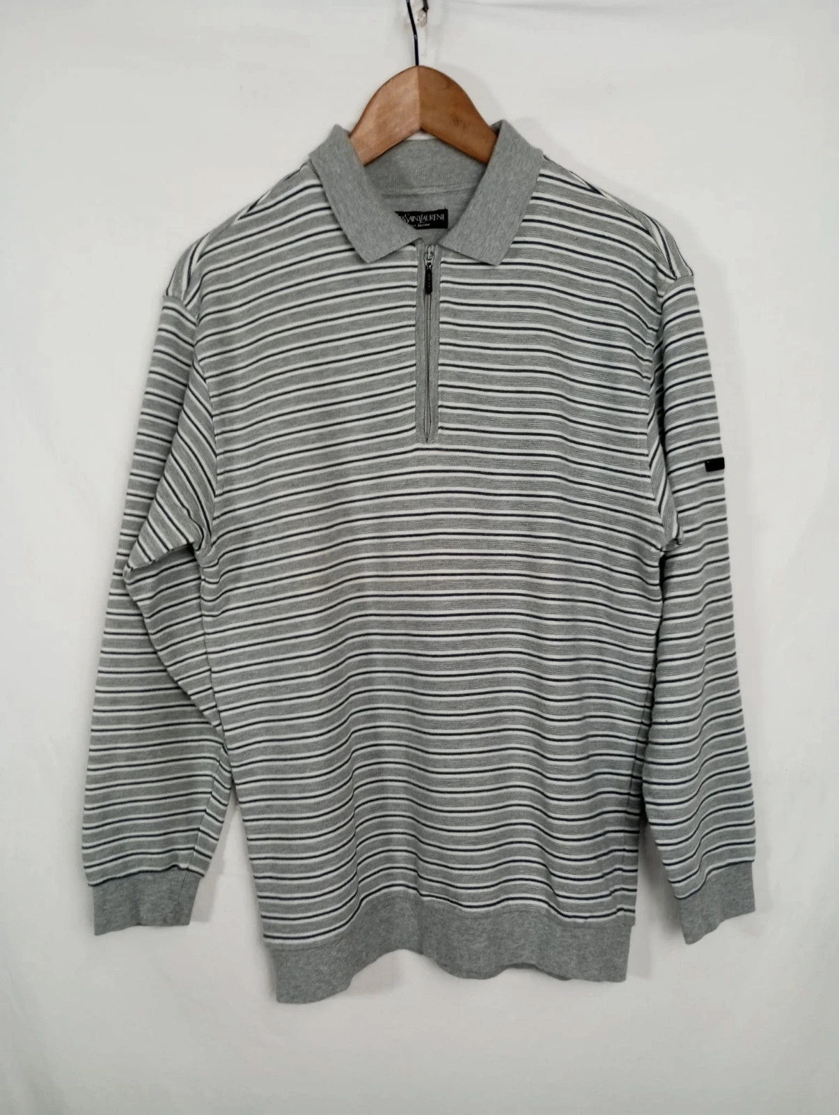 polo de rayas 100% algodón manga larga Yves Saint Laurent talla L