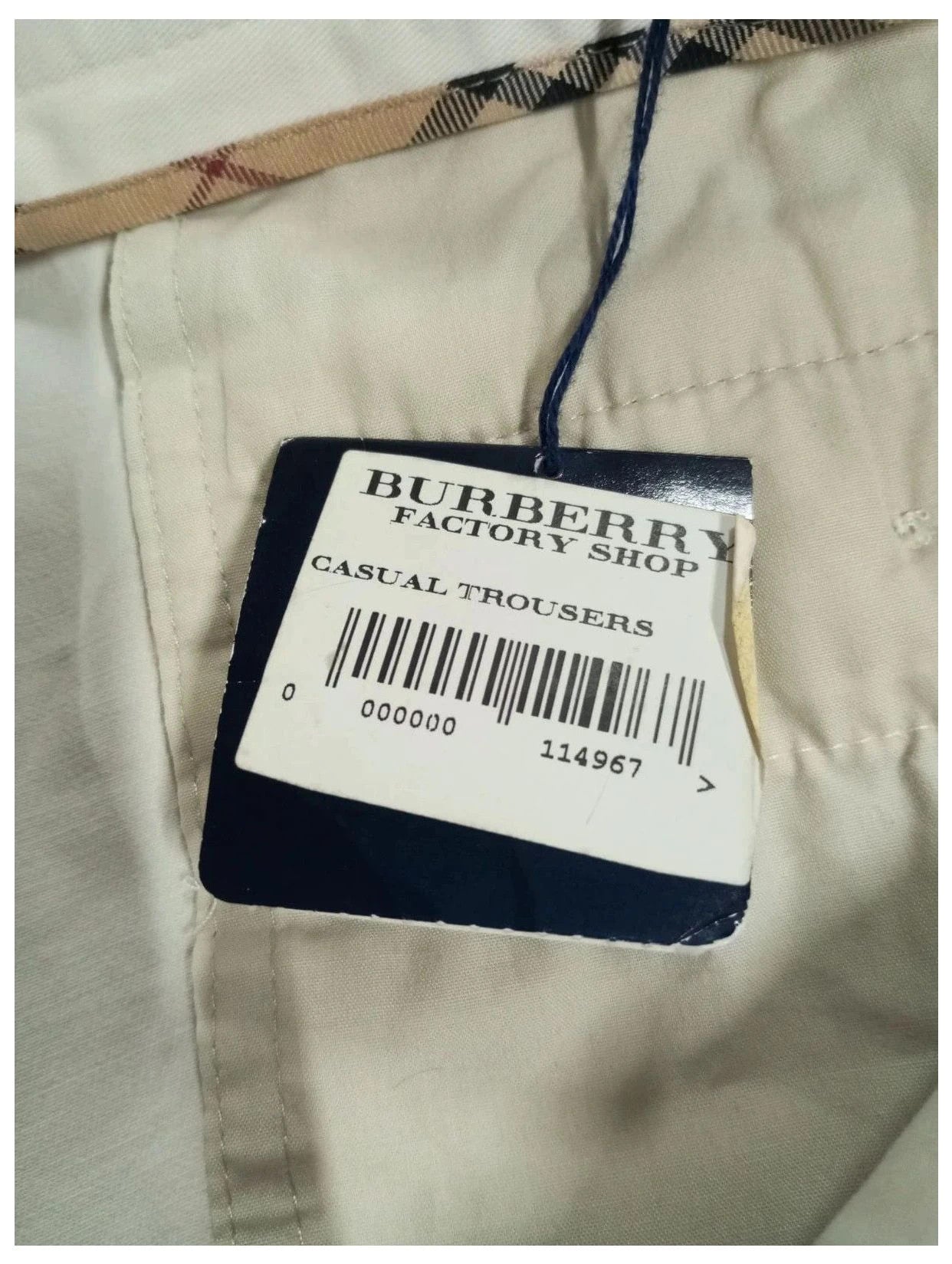 pantalón Burberry beige/blanco talla 48