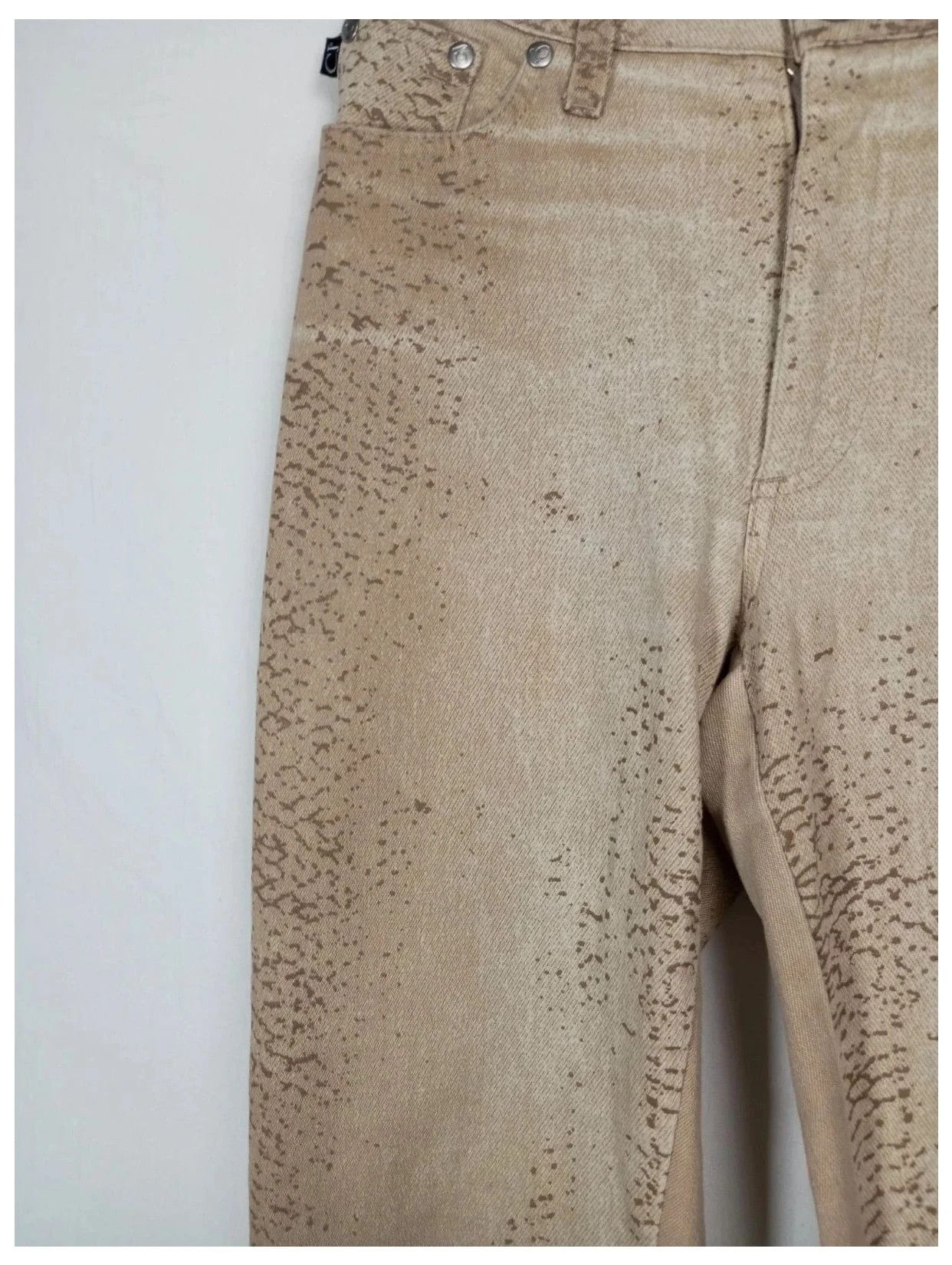 pantalón just cavalli jeans beige con estampado serpiente talla 34