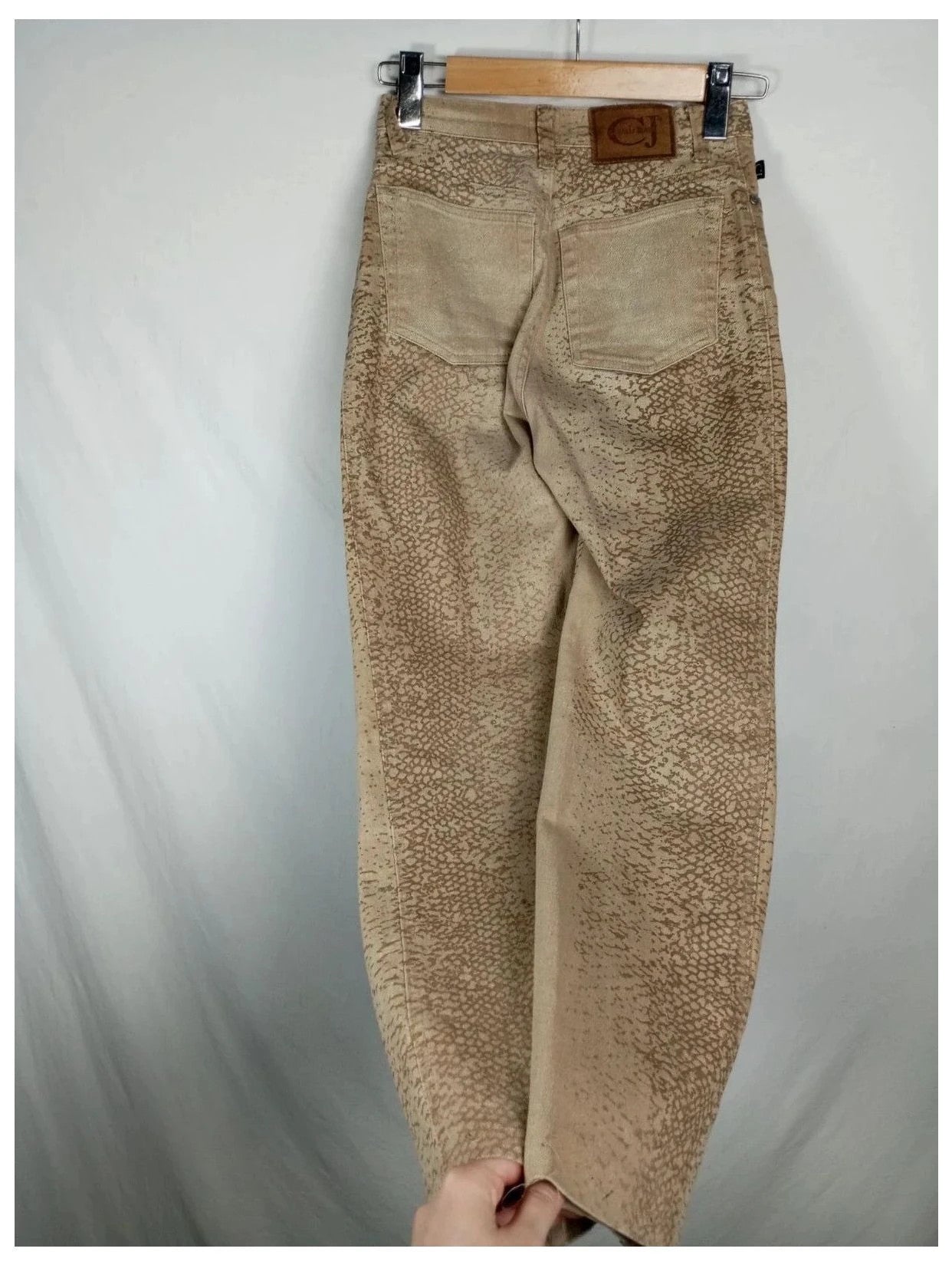 pantalón just cavalli jeans beige con estampado serpiente talla 34