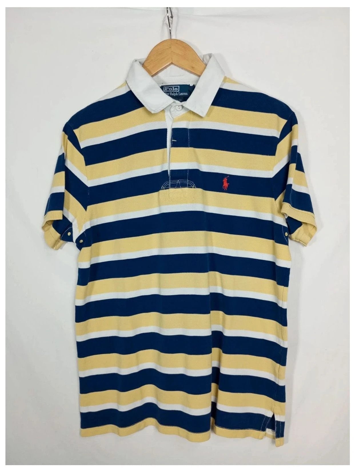 polo by ralph Lauren, rayas amarillo talla L
100% algodón