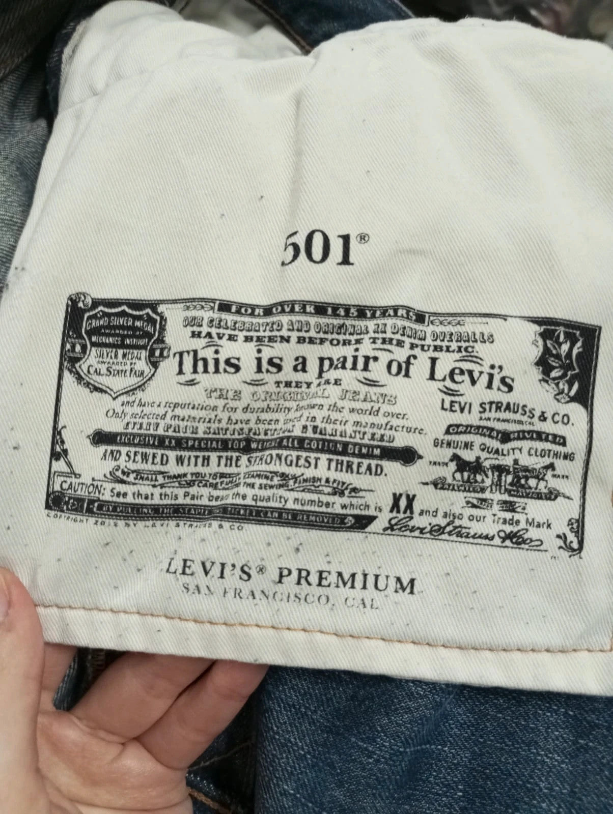 Levis azul 501 w38 l34 talla 48 pantalones vaqueros
