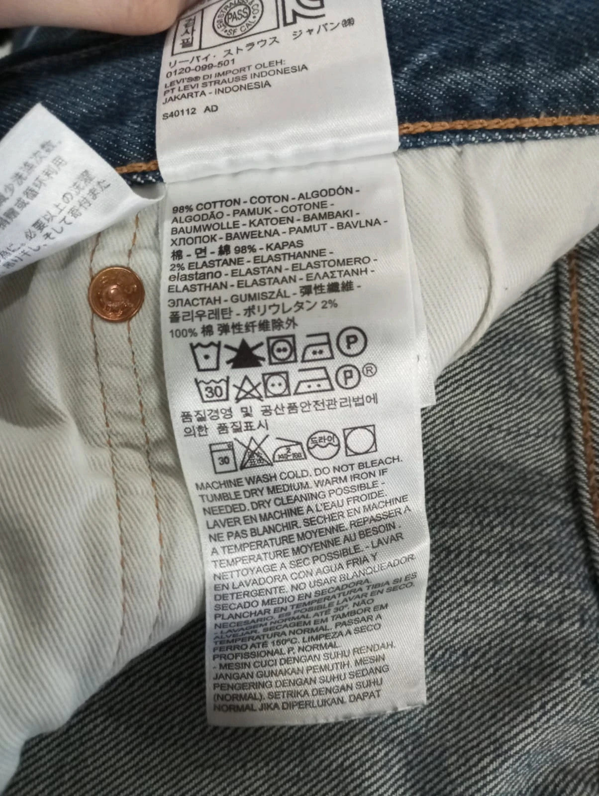 Levis azul 501 w38 l34 talla 48 pantalones vaqueros