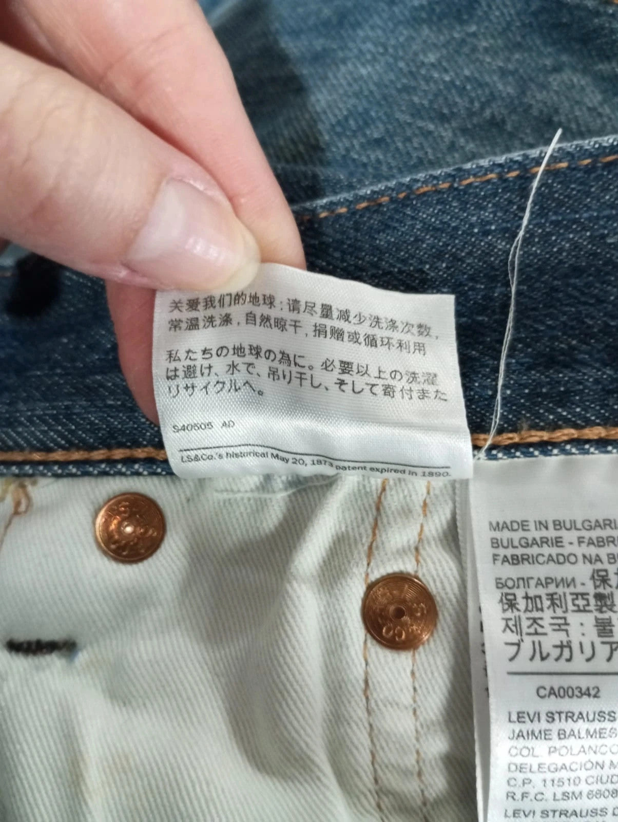 Levis azul 501 w38 l34 talla 48 pantalones vaqueros