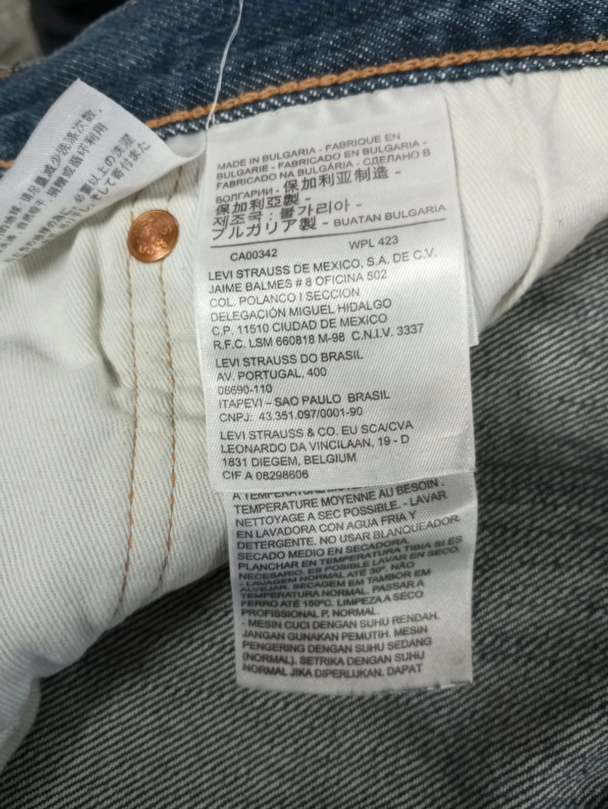 Levis azul 501 w38 l34 talla 48 pantalones vaqueros