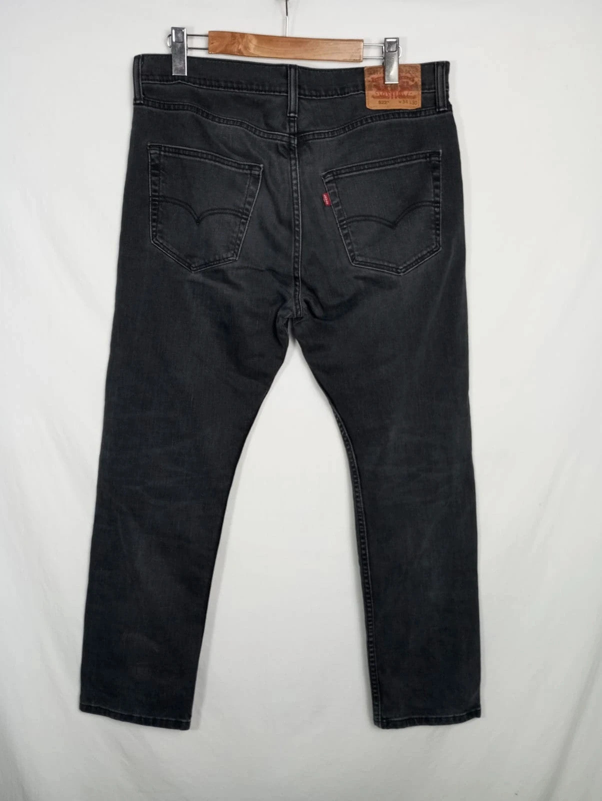 Levis negro 522 w34 l30 talla 44 pantalones vaqueros