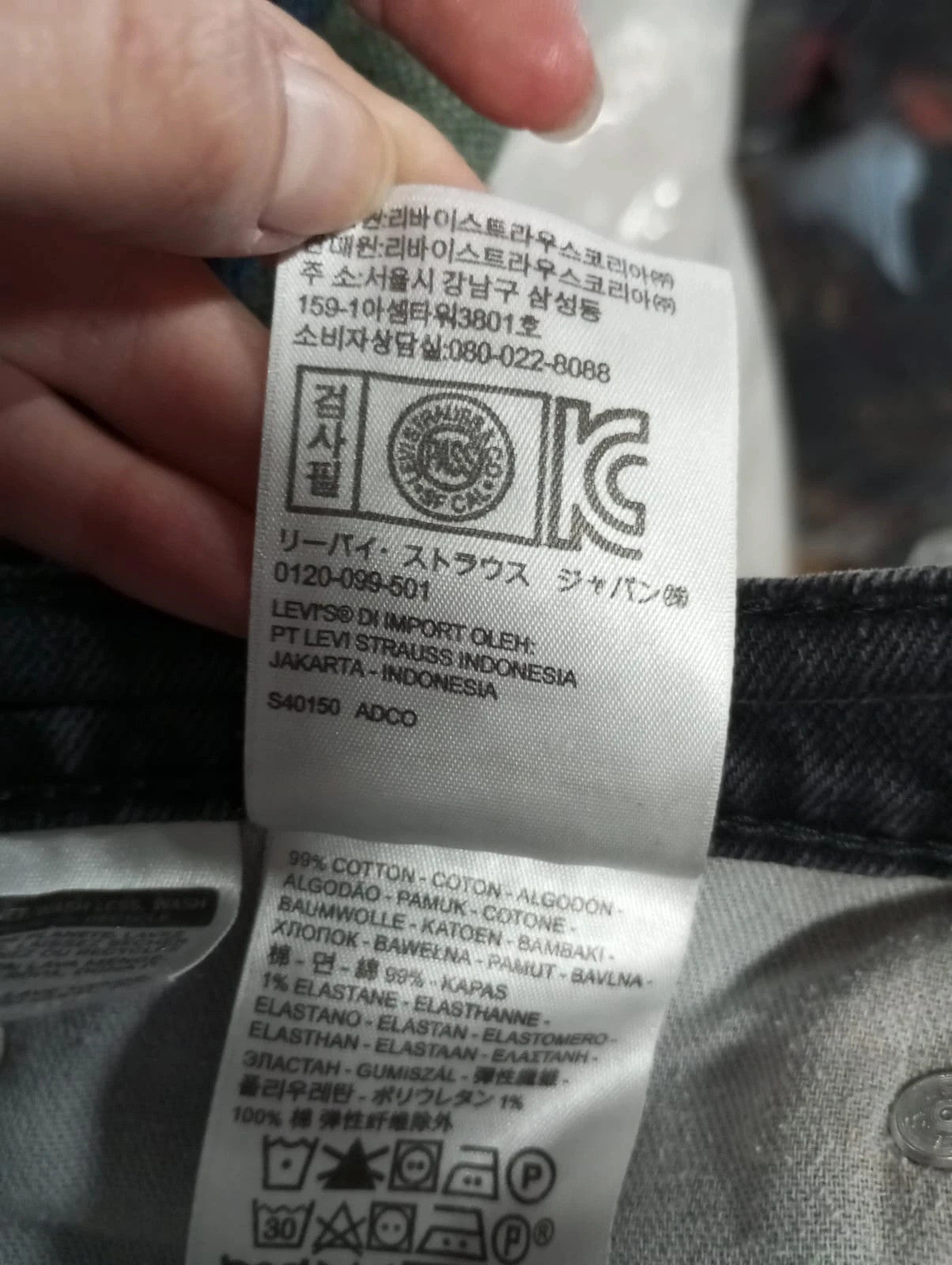 Levis negro 522 w34 l30 talla 44 pantalones vaqueros