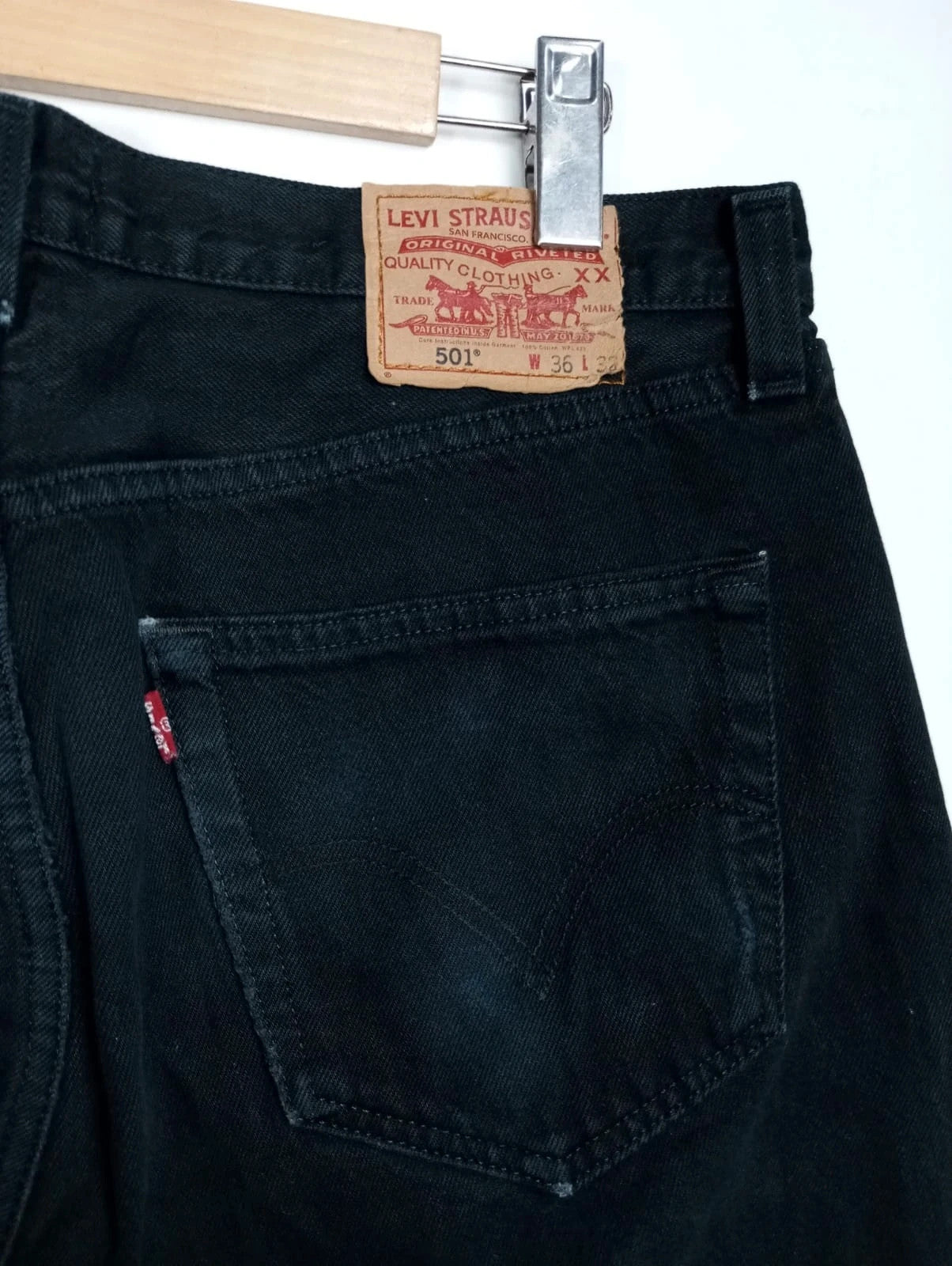 Levis negro 501 w36 l32 talla 46 pantalón vaquero