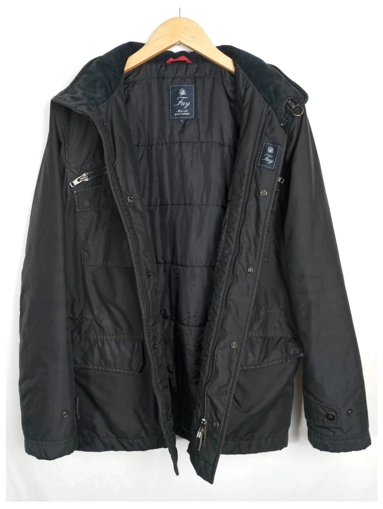 abrigo negro fay talla L