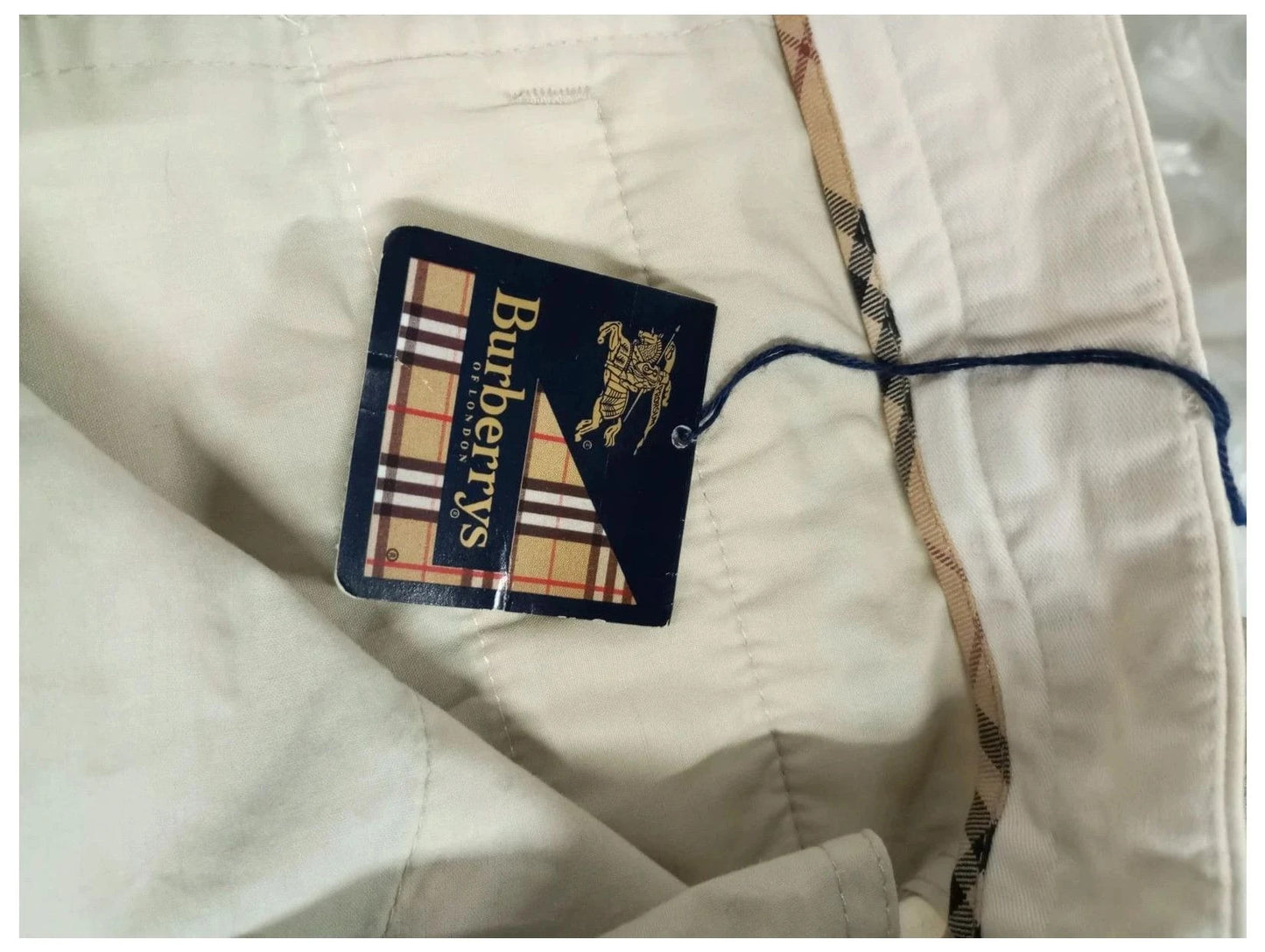 pantalón Burberry beige/blanco talla 48