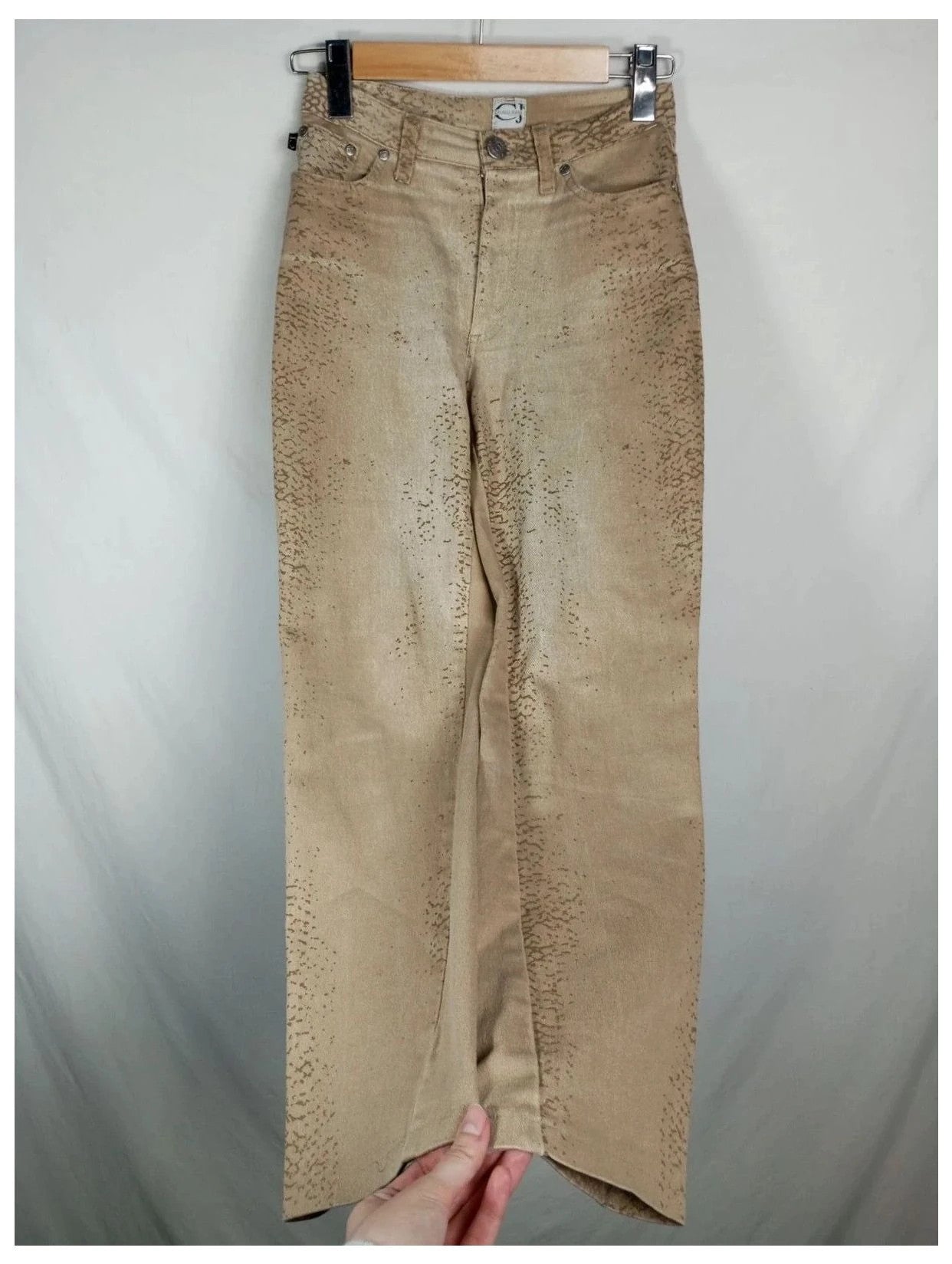 pantalón just cavalli jeans beige con estampado serpiente talla 34
