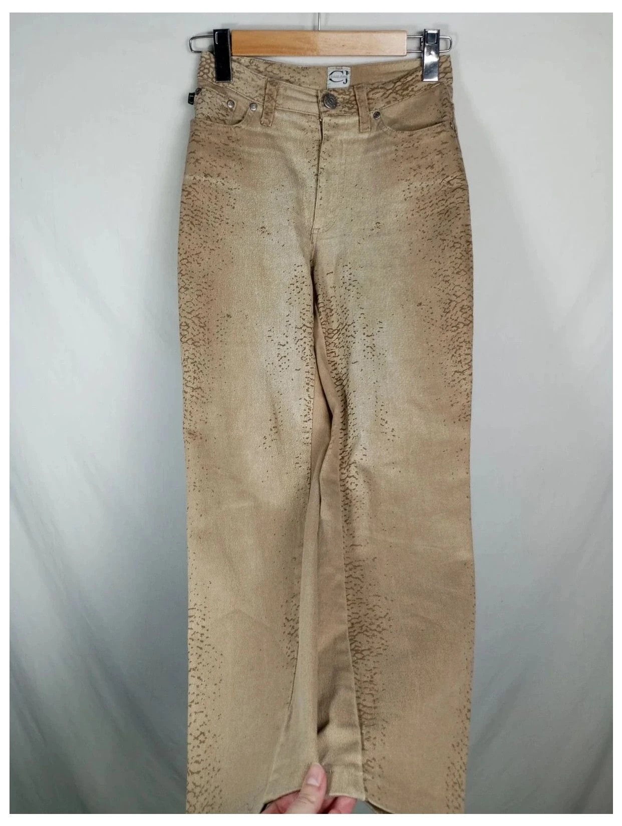 pantalón just cavalli jeans beige con estampado serpiente talla 34