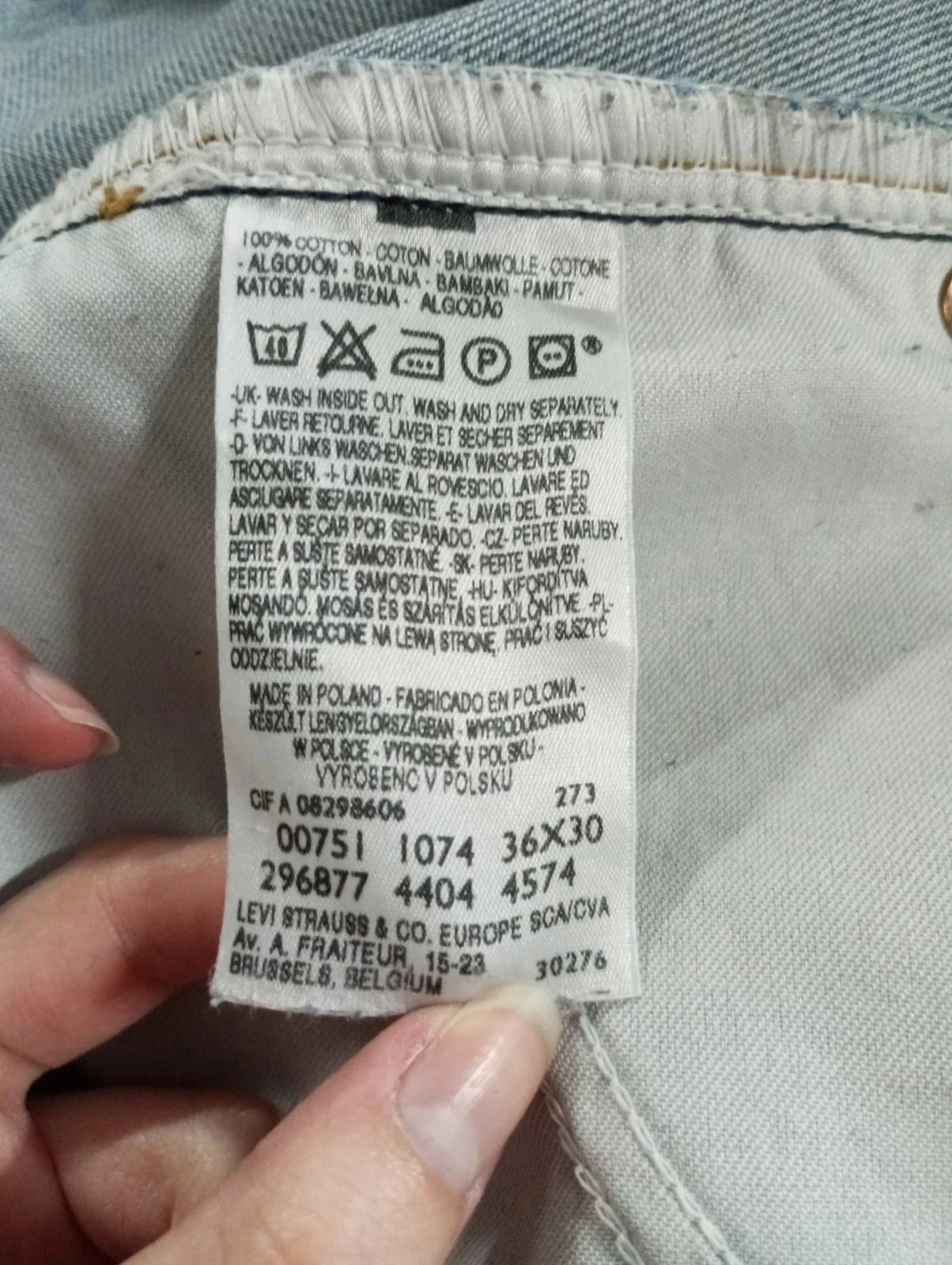 Levis azul 751 10 w36 l30 talla 46 pantalón vaquero Levi's