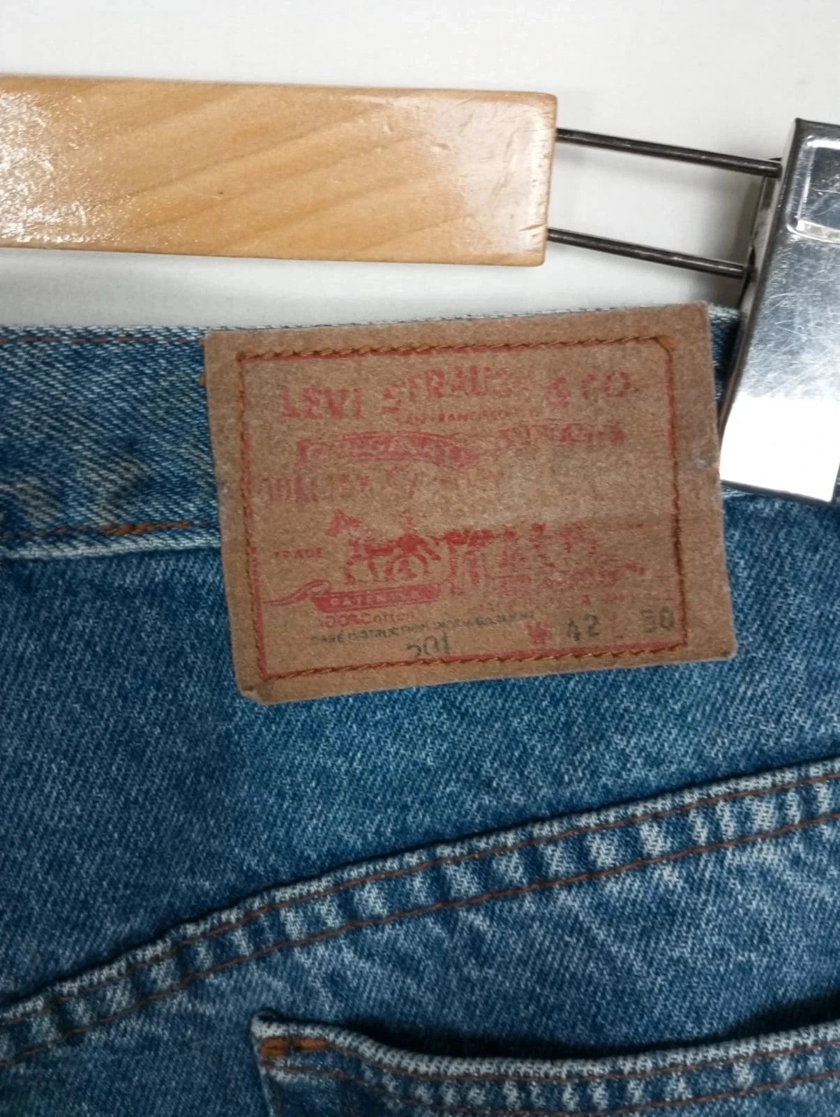 Levi's pantalón vaquero vintage azul 501 w42 l30 talla 50