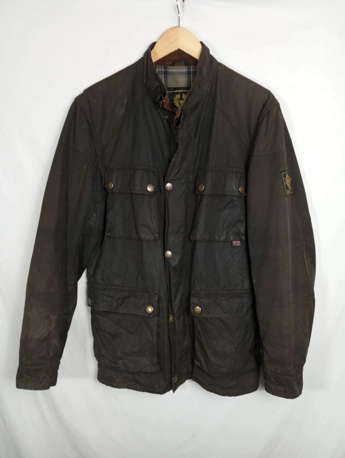 Chaqueta de algodón encerado belstaff label gold talla L