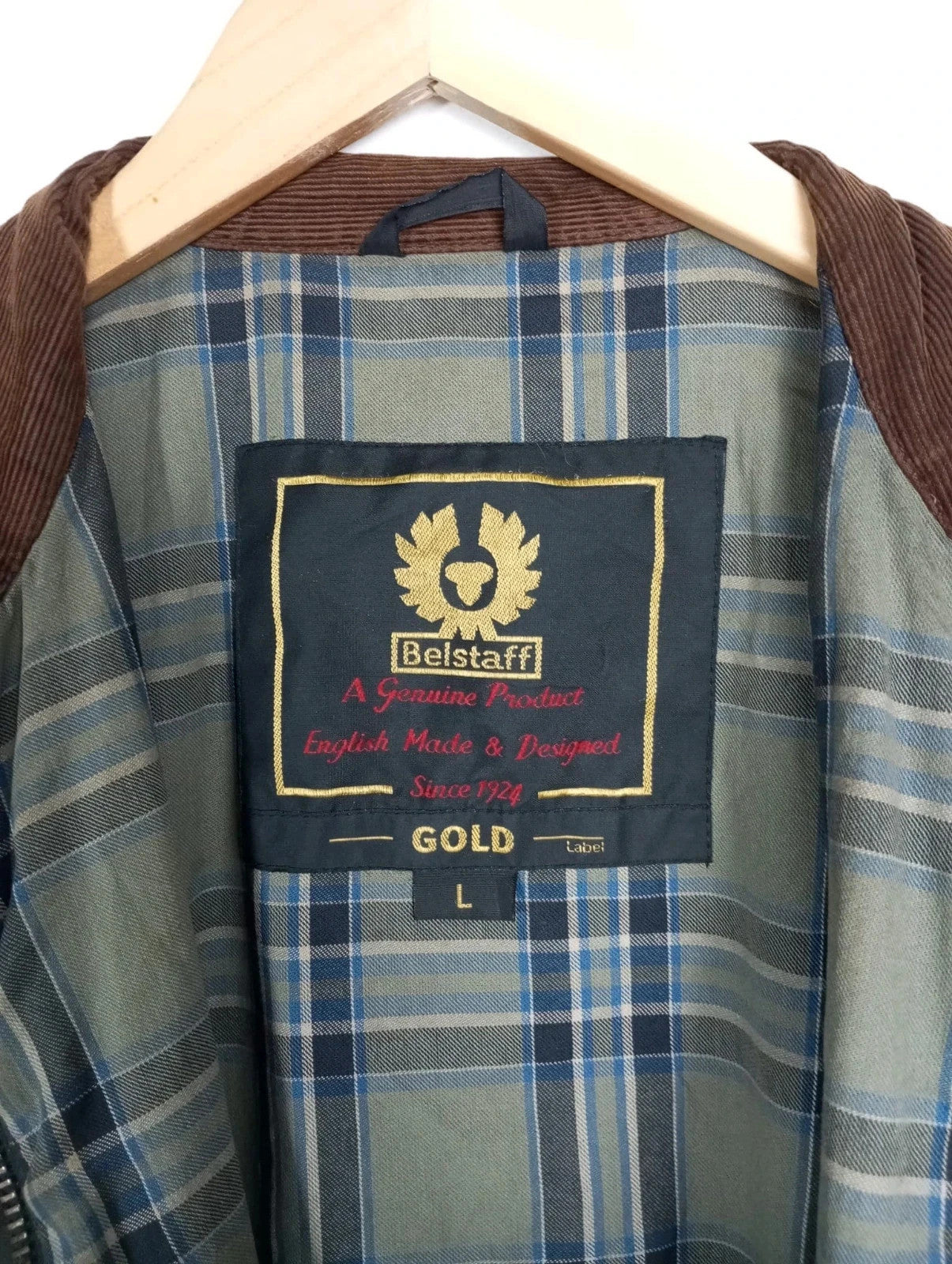 Chaqueta de algodón encerado belstaff label gold talla L