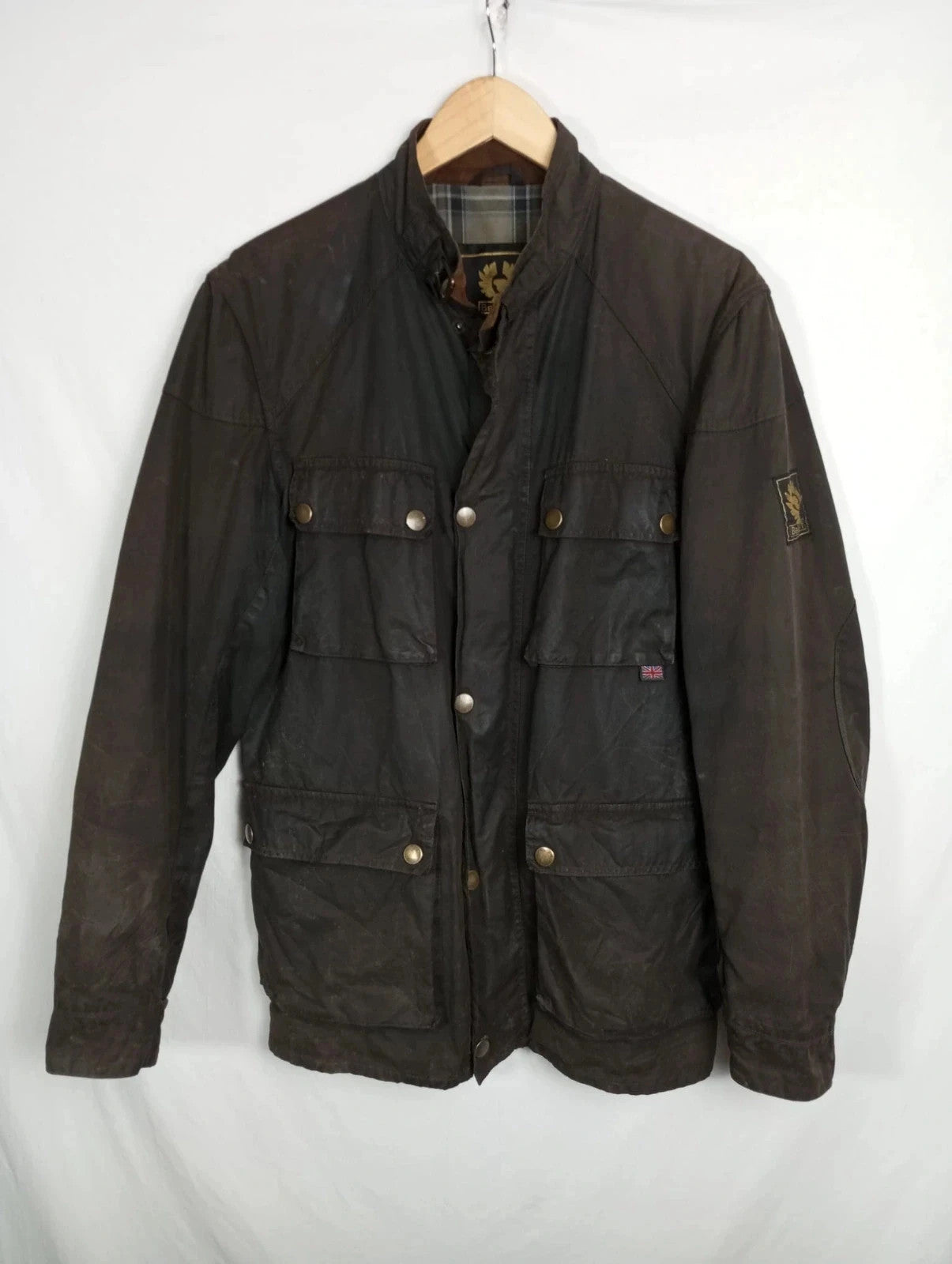 Chaqueta de algodón encerado belstaff label gold talla L