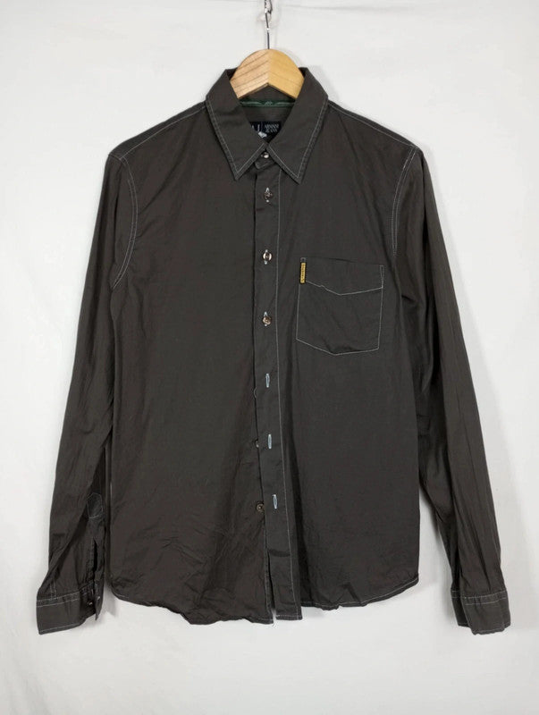 camisa manga larga armani marrón talla s