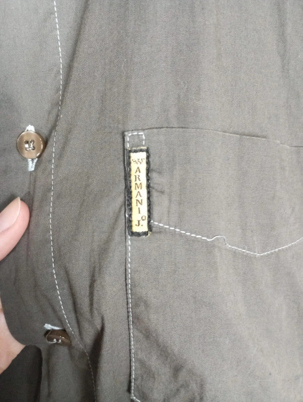 camisa manga larga armani marrón talla s
