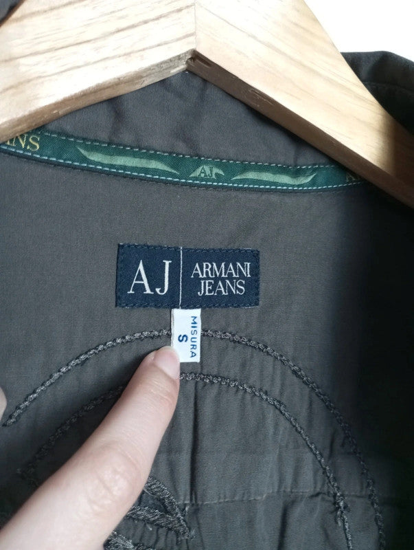 camisa manga larga armani marrón talla s