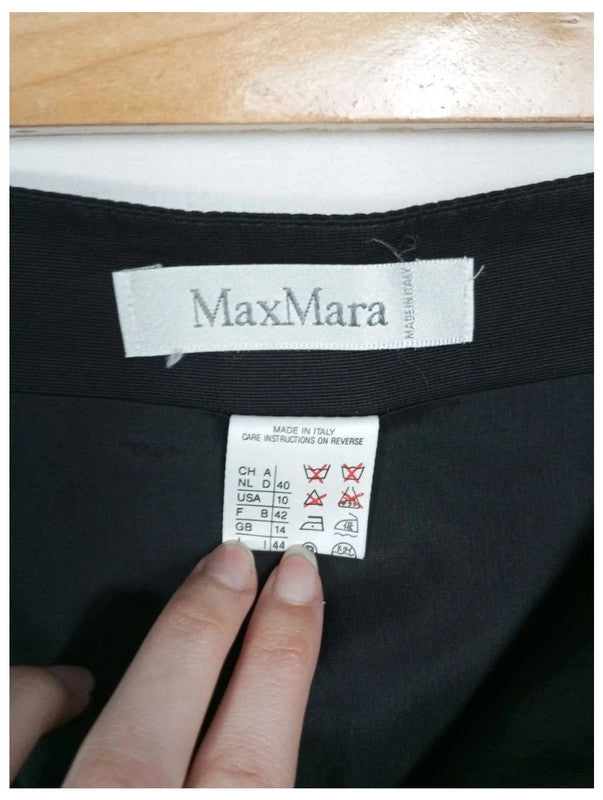falda negra max Mara talla 42 algodón