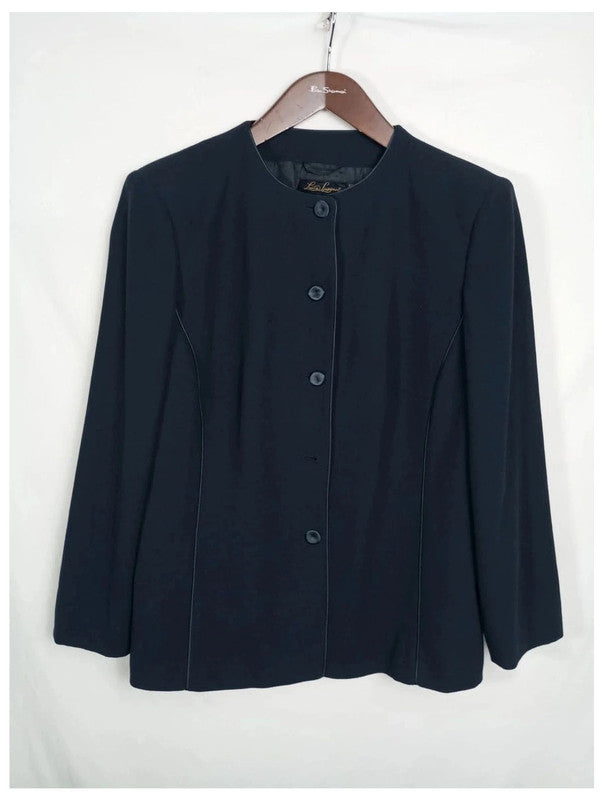 chaqueta de lana virgen azul marino Luisa Spagnoli talla 46
