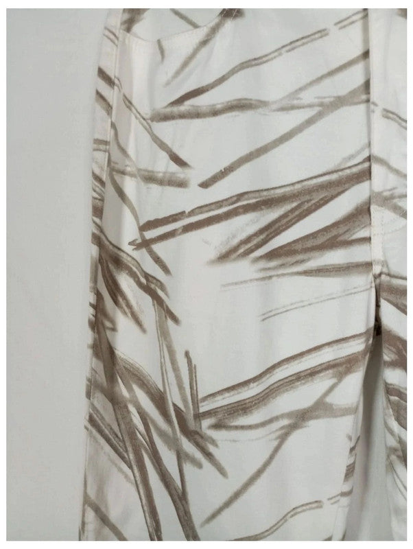 pantalón blanco rayas marrones trussardi talla 24 (UK) o talla 34 España