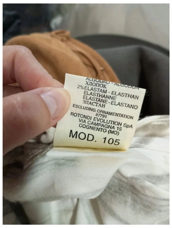 pantalón blanco rayas marrones trussardi talla 24 (UK) o talla 34 España