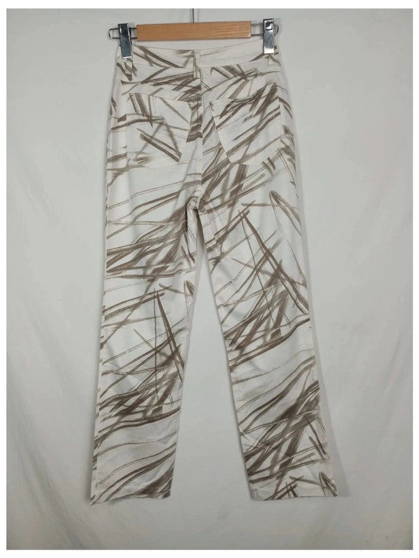 pantalón blanco rayas marrones trussardi talla 24 (UK) o talla 34 España