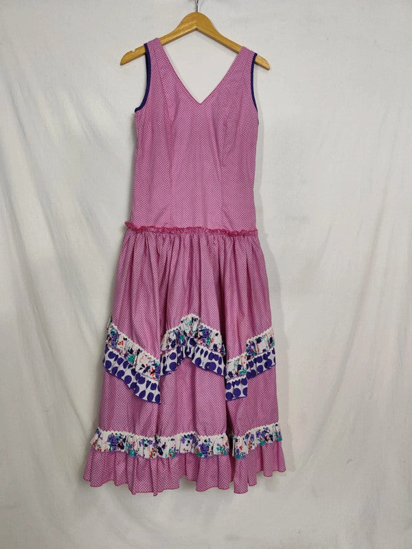 Vestido de lunares fiesta verano rosa vintage tradicional español Sevillana gitana feria de abril