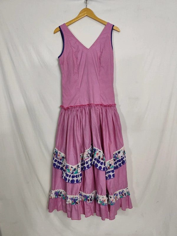 Vestido de lunares fiesta verano rosa vintage tradicional español Sevillana gitana feria de abril