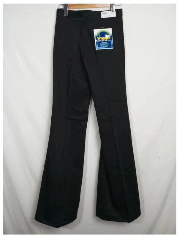 pantalón de campana deadstock vintage wrangler bluebell negro 29x36 talla 34