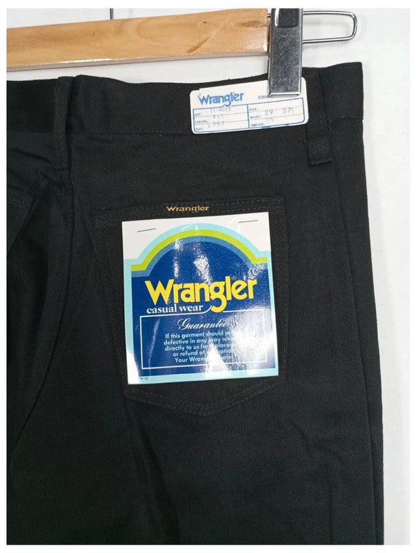 pantalón de campana deadstock vintage wrangler bluebell negro 29x36 talla 34
