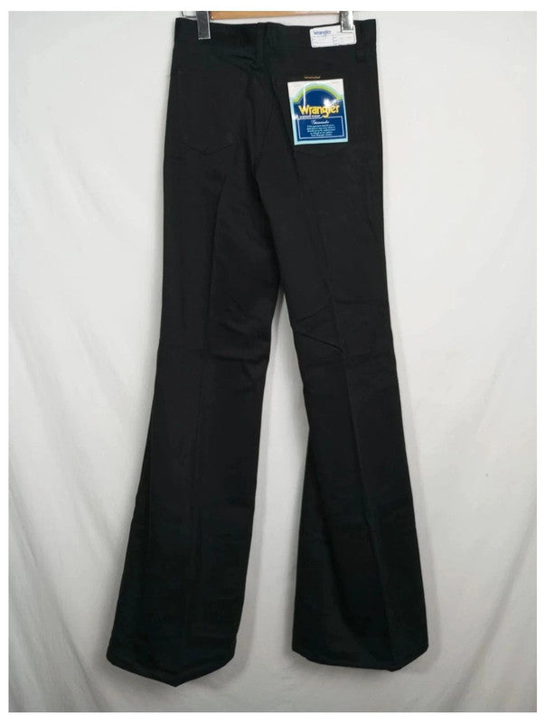 pantalón de campana deadstock vintage wrangler bluebell negro 29x36 talla 34
