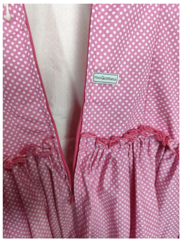 Vestido de lunares fiesta verano rosa vintage tradicional español Sevillana gitana feria de abril