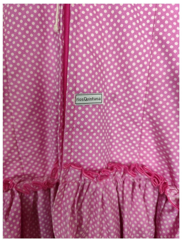 Vestido de lunares fiesta verano rosa vintage tradicional español Sevillana gitana feria de abril
