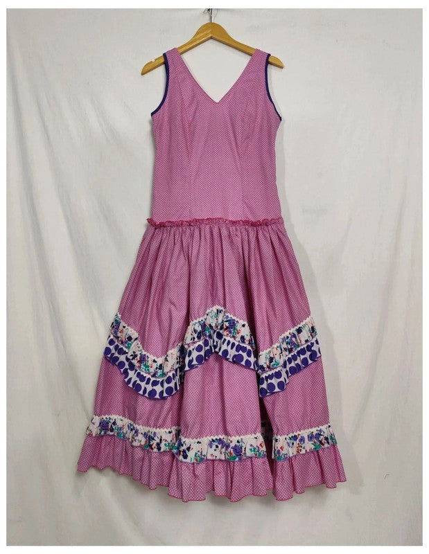 Vestido de lunares fiesta verano rosa vintage tradicional español Sevillana gitana feria de abril