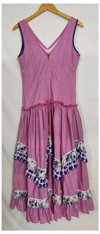 Vestido de lunares fiesta verano rosa vintage tradicional español Sevillana gitana feria de abril
