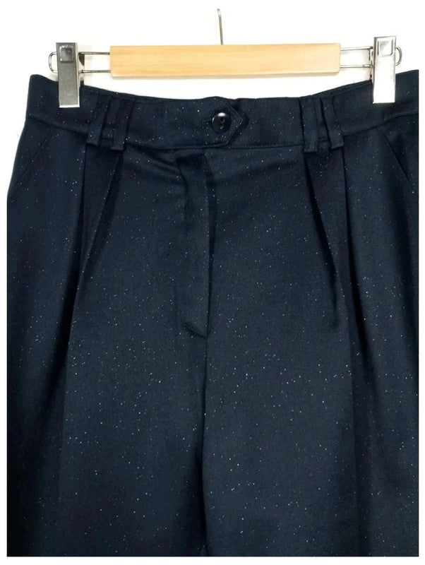 pantalón escada azul oscuro con purpurina talla 38