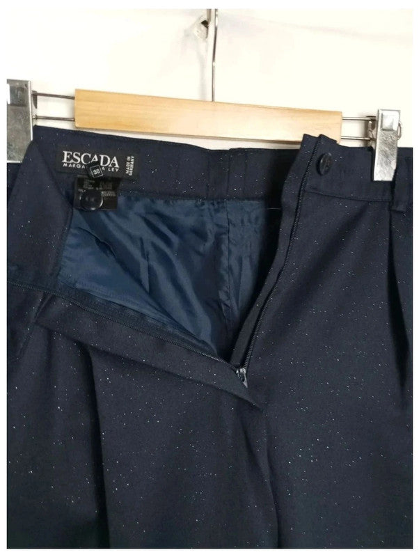 pantalón escada azul oscuro con purpurina talla 38