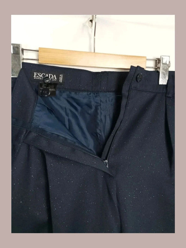 pantalón escada azul oscuro con purpurina talla 38