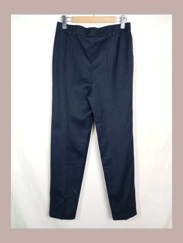 pantalón escada azul oscuro con purpurina talla 38