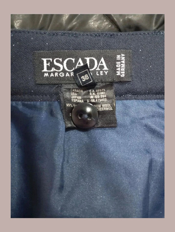 pantalón escada azul oscuro con purpurina talla 38