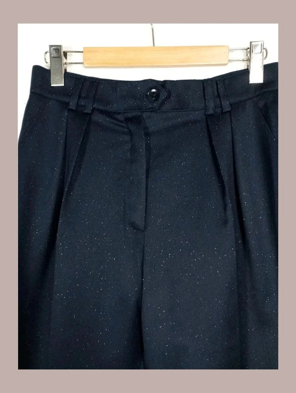 pantalón escada azul oscuro con purpurina talla 38