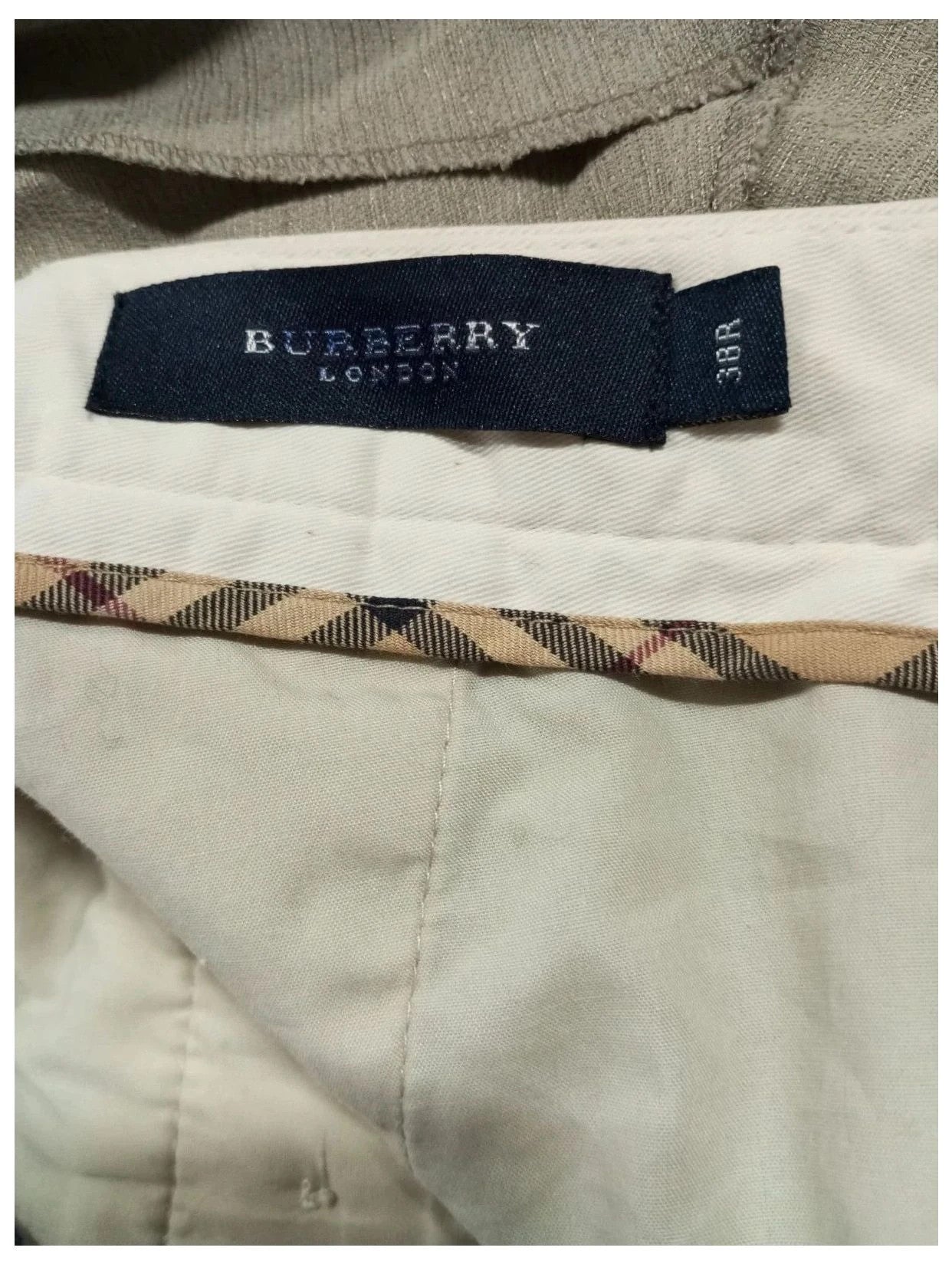 pantalón Burberry beige/blanco talla 48
