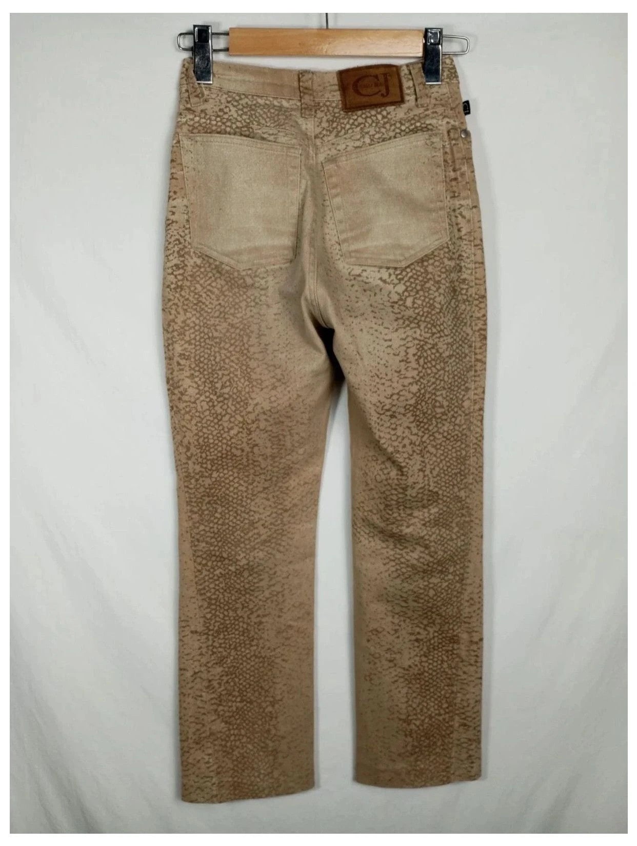 pantalón just cavalli jeans beige con estampado serpiente talla 34